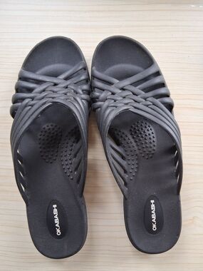 Okabashi Women's Black Braided Slide Sandals - Water-Friendly Comfort